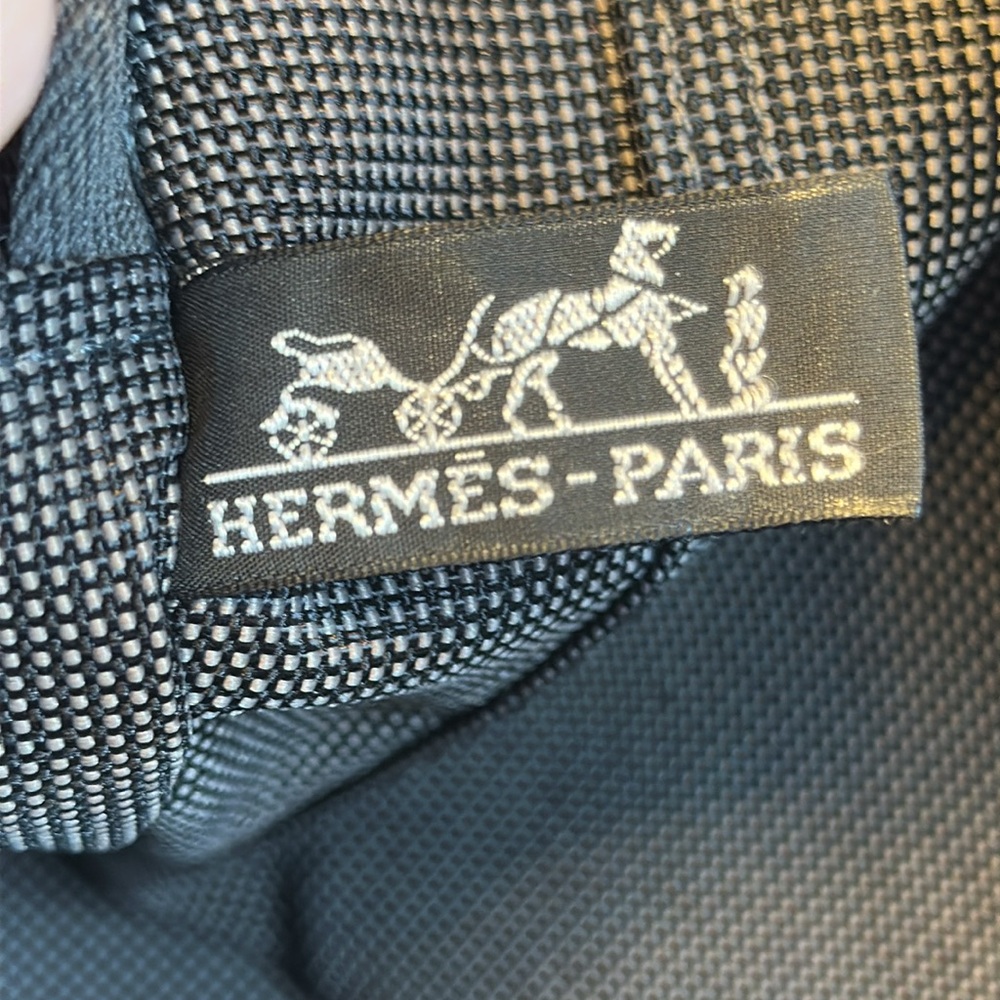 Hermes Heavy Canvas Vintage Zip Tote Gray w/H Design on Web straps Holds Laptop - Picture 14 of 14